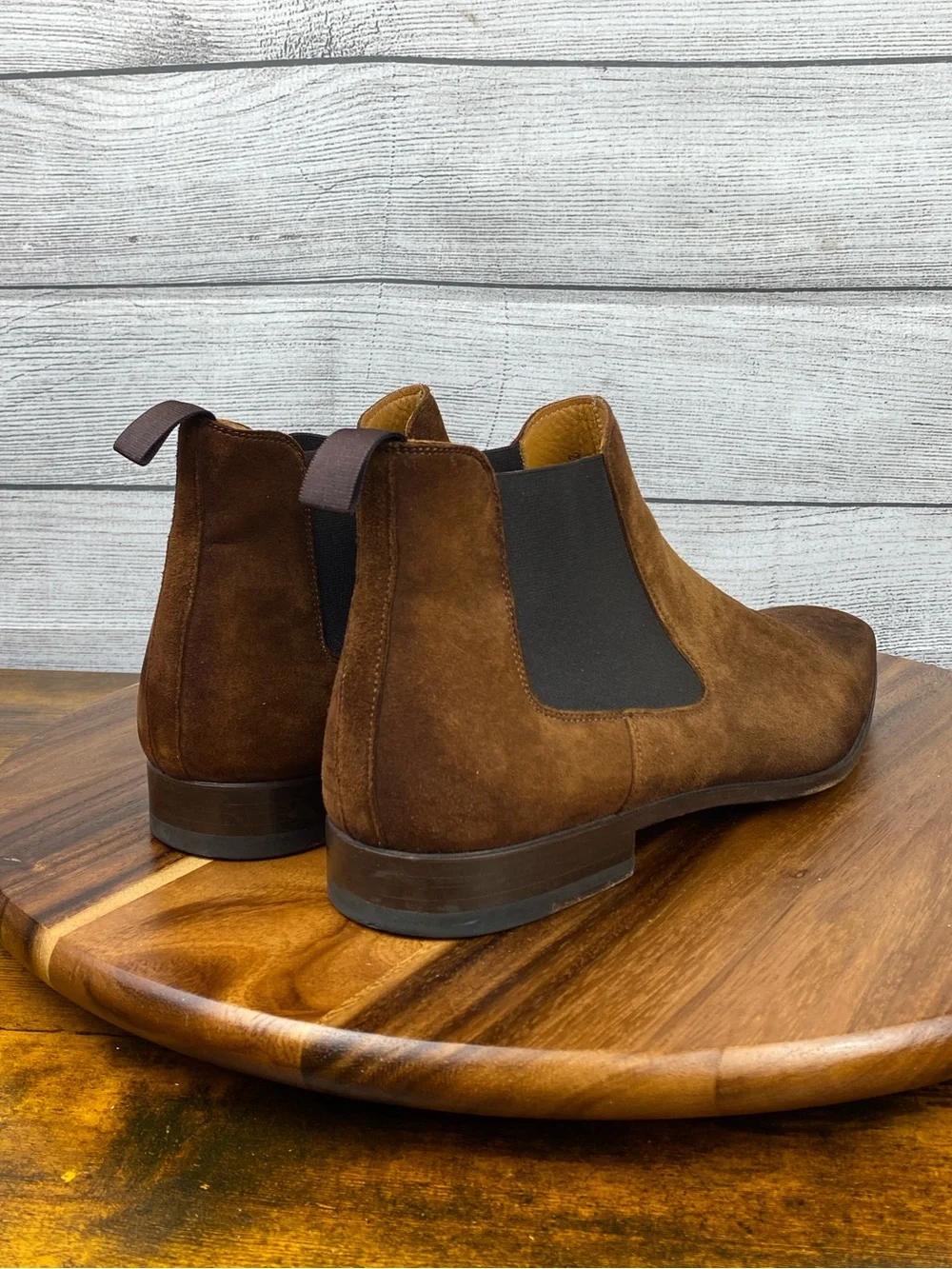 Magnanni Shaw II Men's Cognac Suede Chelsea Boots Shoe Size 9.5 M